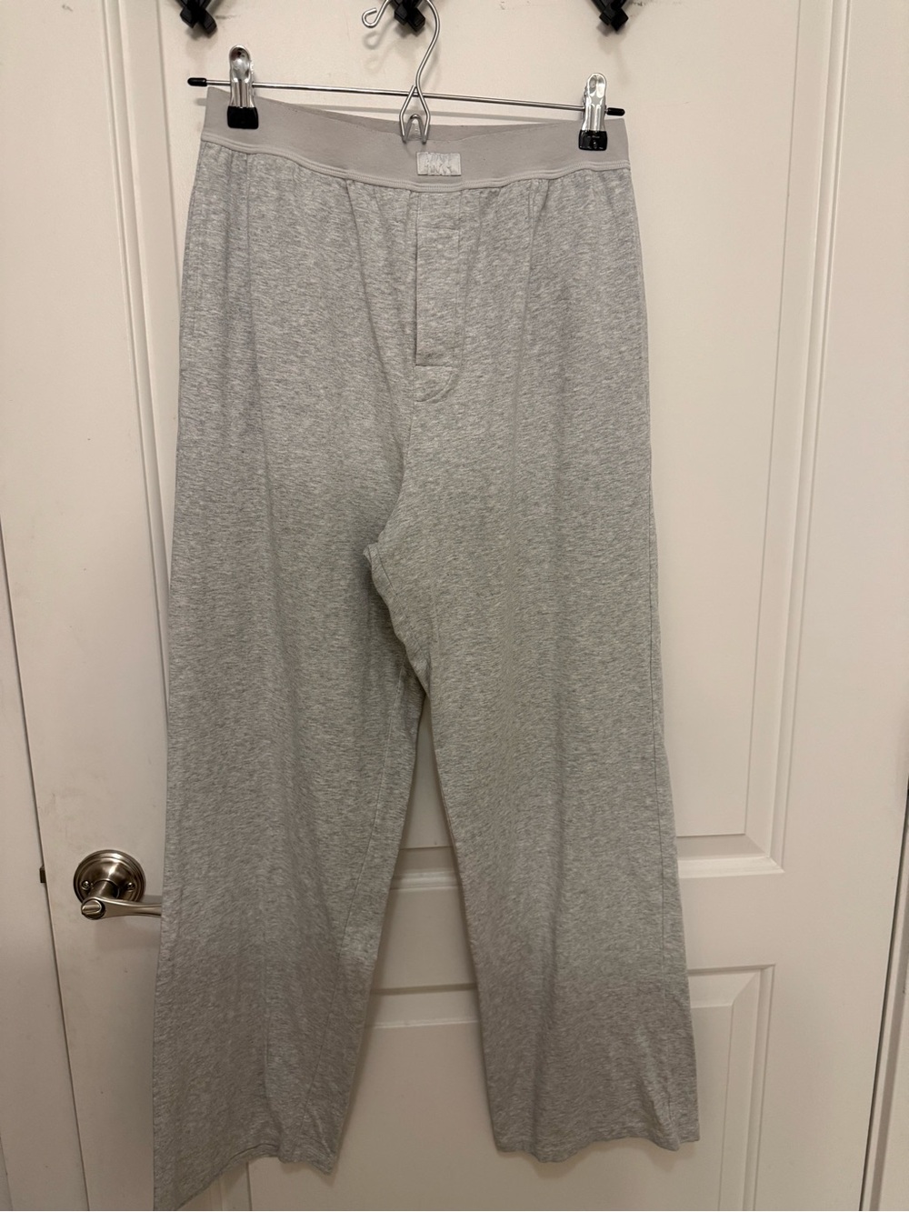 SKIMS Light Heather Gray Wide-Leg Lounge Pants